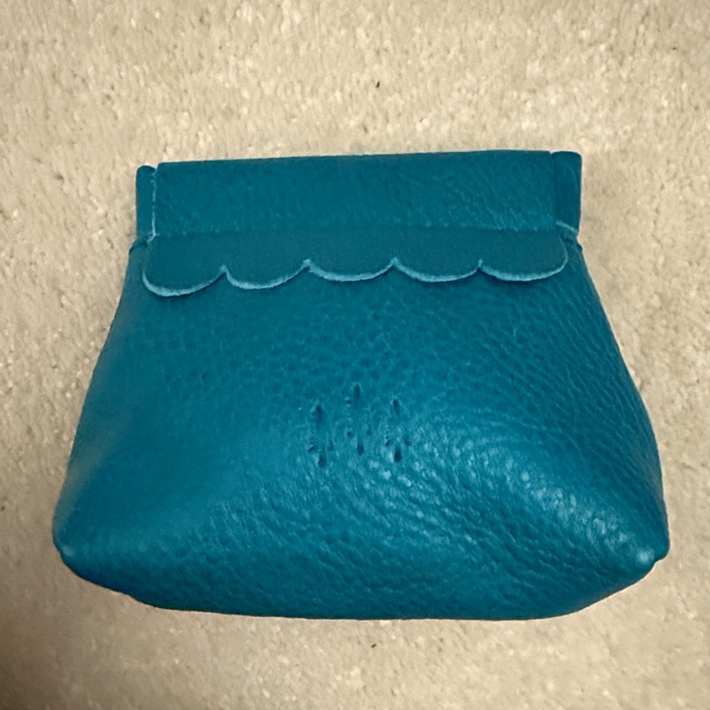 Portland Leather Mini Bag in Turquoise coin purse